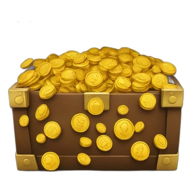 many gold coin in a coffer sticker