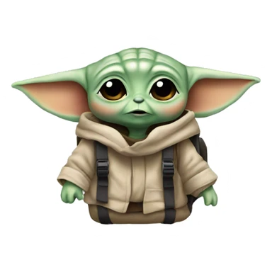 baby yoda with backpack sticker