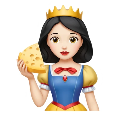  Snow White holding wedge of cheese sticker