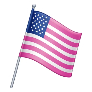 pink American flag with stars and stripes sticker
