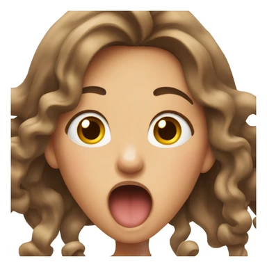 Cute girl with longs nails yawning  sticker