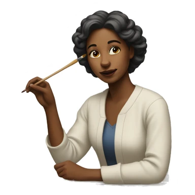 woman painting sticker