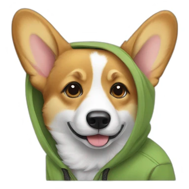 corgi wearing a hoodie sticker