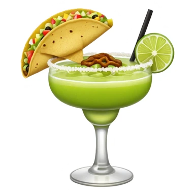 Create a picture of a margarita with a taco inside of it sticker