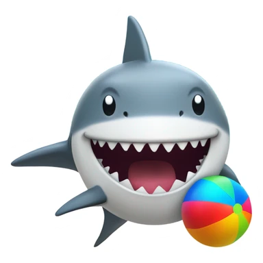 shark bouncing a beach ball on his nose  sticker