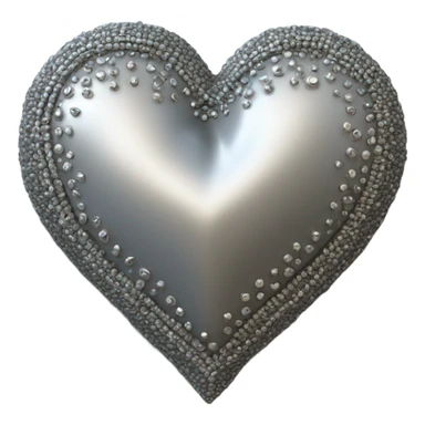 a hollow heart studded with silver sticker