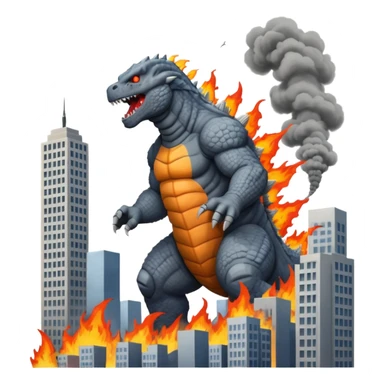 godzilla destroying a city sticker