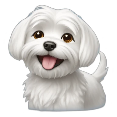 maltese dog smiling  sticker