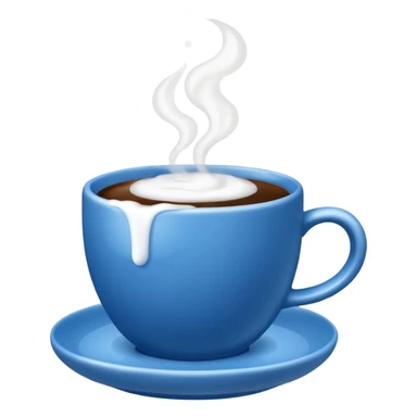 blue coffee cup with steam, no face sticker