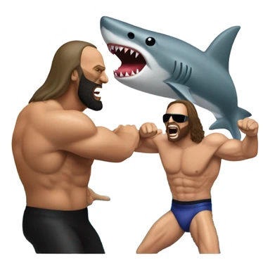 Randy savage fighting a shark sticker