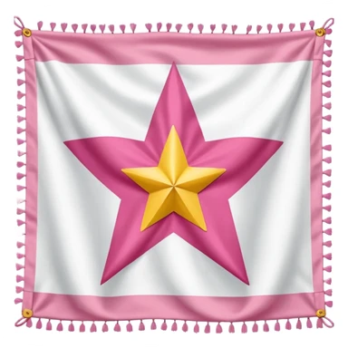 Bandera rosada con una estrella 💫 y franjas blancas sticker