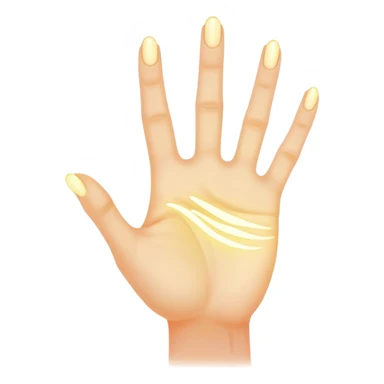  -- ethereal glowing hand palm lines-- 5 fingers reading palm 
 sticker