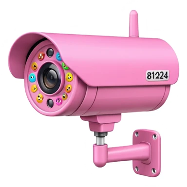 Security Camera pink with stickers 812 sticker