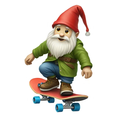 gnome on a skateboard sticker