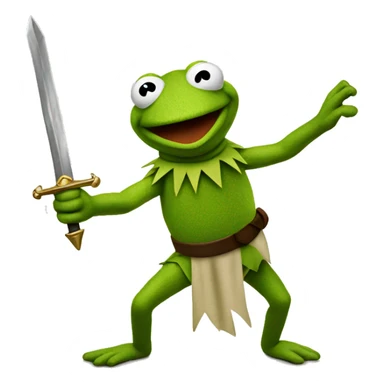 Kermit the Frog with sword sticker