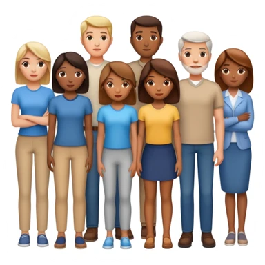 american men and woman photorealistic standing on feet sticker