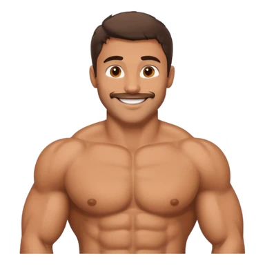 Muscular and chest hair man sticker
