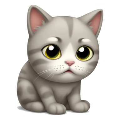 Sad cute kitty sticker