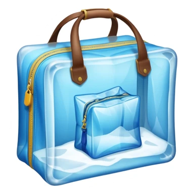 clothes and bag inside ice cube sticker