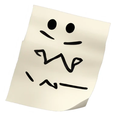 A scrap of paper with a note on it sticker