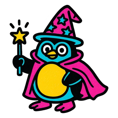 Penguin Wizard sticker