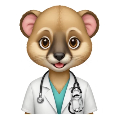 un suricate médecin avec un stetoscope qui tire la langue sticker