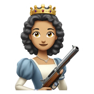 Princesse avec un pistolet sticker