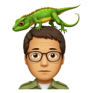 Do Gustavo petro with a lizard on his head  sticker