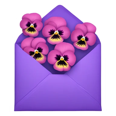 pink pansies placed in a purple aesthetic envelope  sticker