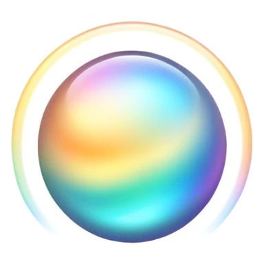 Elegant floating orb with subtle style essence waves, inspirational energy aura, minimalist glow sticker