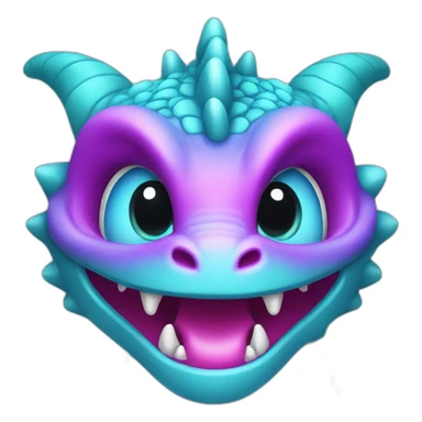 Cyan and magenta baby dragon sticker