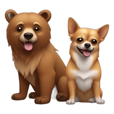grizzly and a Chihuahua sticker
