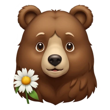 bear with daisy  sticker