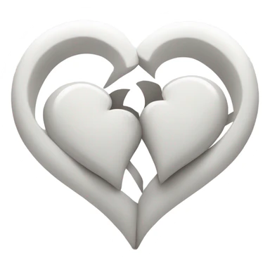 Two White intertwined hearts  sticker