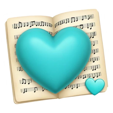 Turquoise heart and real notes sticker
