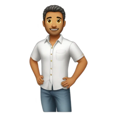 Chico de pelo liso blanco, con camisa naranja enojado sticker