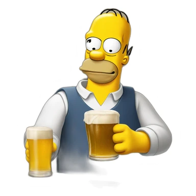 homer simpson drinking a beer sticker