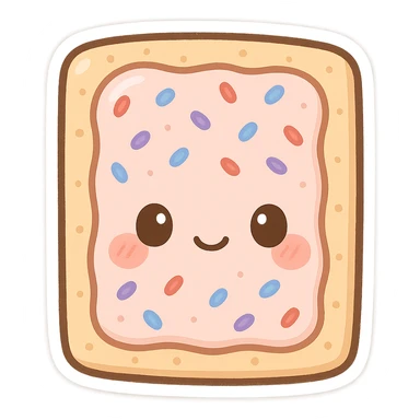 Cute-chibi-poptart, blushing cheeks, cartoon style sticker