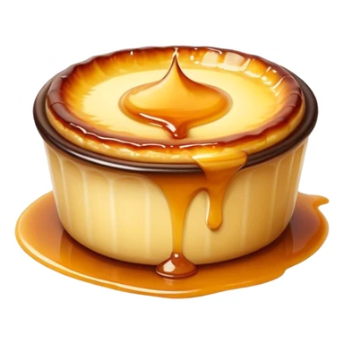Cinematic Realistic Cr√®me Br√ªl√©e Dessert Emoji, depicted as a rich custard with a perfectly caramelized sugar top rendered with exquisite textures and warm, inviting lighting. sticker