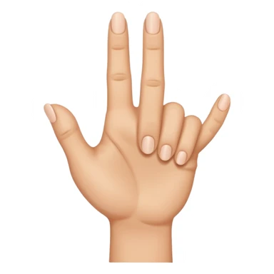 A hand with only the thumb pointy and middle finger raised sticker