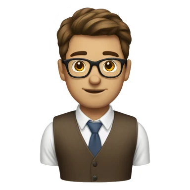 brown haired nerd sticker