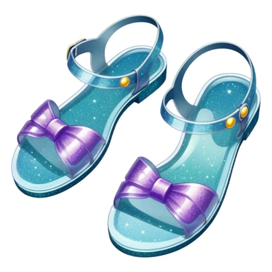 90’s glitter jelly sandals sticker