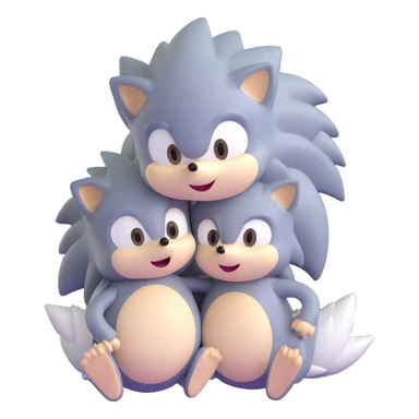Baby Sonic the Hedgehog and baby Silver the Hedgehog together sticker