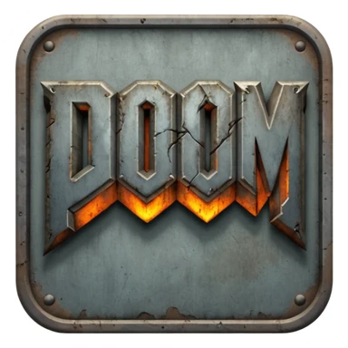 DOOM METAL TEXT LOGO sticker