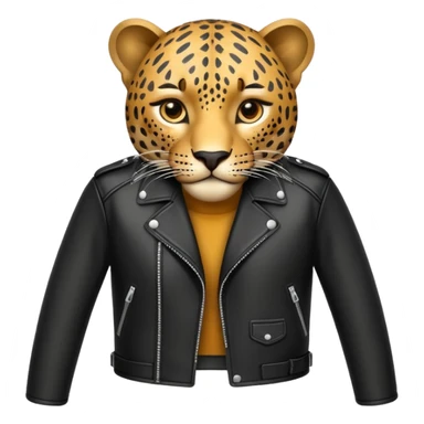leopard in leather jacket sticker