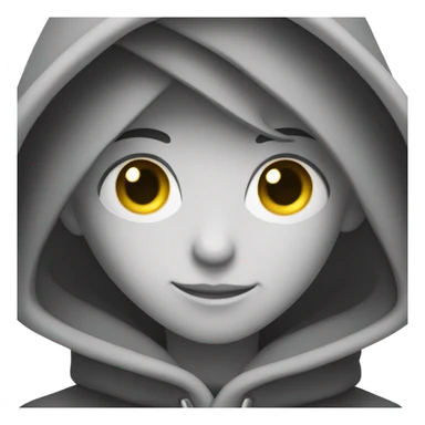 grayscale mysterious hooded boy in gloves sticker