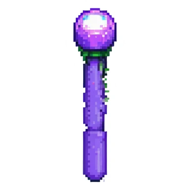 BTS nightstick, pixel art style, small and cute, purple and black color scheme, minimal details sticker