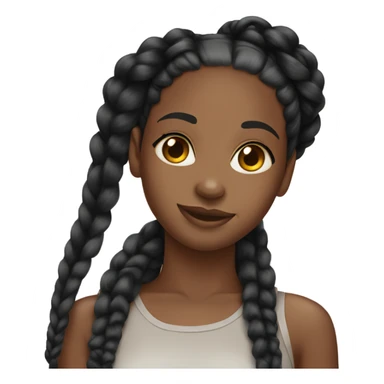 Black girl with box braids sticker