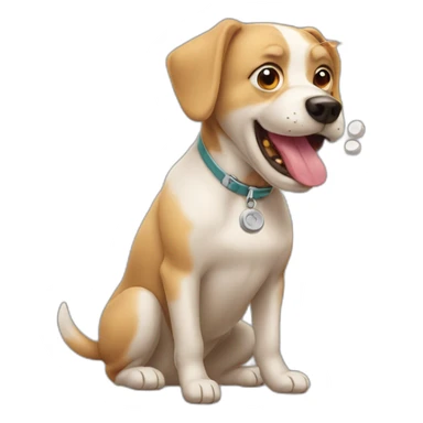 Dog eatin pill sticker