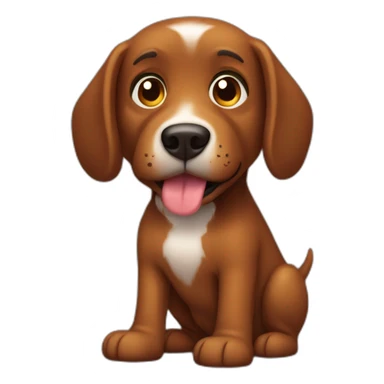 Brown dog pooping sticker